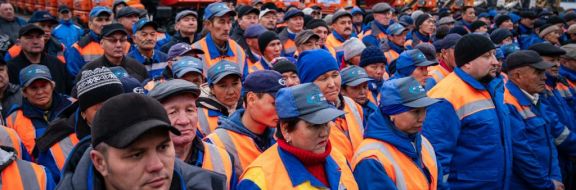 В столице прошла забастовка рабочих «Астана Тазалык»