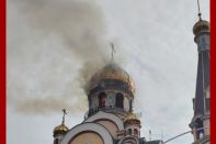 В Алматы произошел пожар в Крестовоздвиженском храме